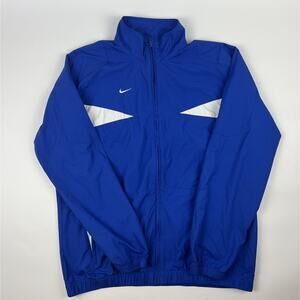Nike Team Fit Storm Windbreaker Jacket Blue White Full Zip Men’s L